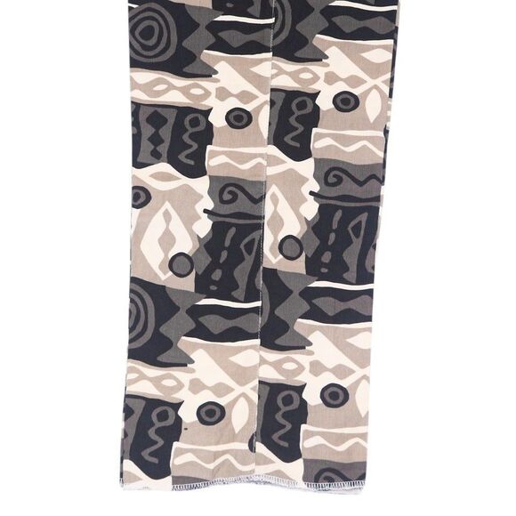 Mens Gurkha Pants 38 Abstract Corduroy Trousers Beige Brown Straight Flat Front - Picture 7 of 7